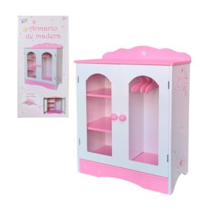 ARMARIO MADERA VENTANA GRIS Y ROSA